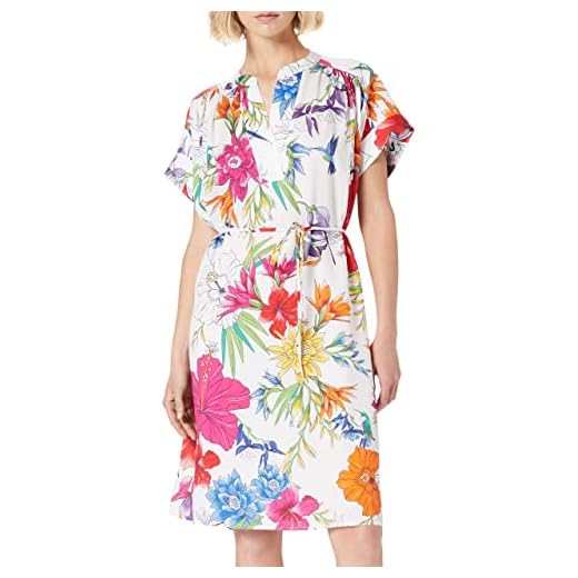 GANT Damen D2. Humming FLORAL Popover Dress Kleid, Eggshell, 40