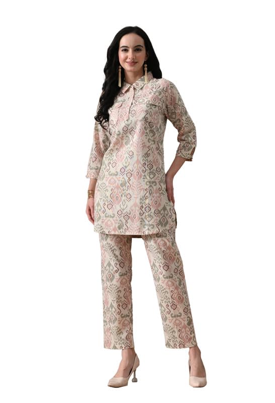 kiza Women Linen Co-ord Set Sleeveless Tunic & Straight Pants | Breathable Summer Wear | Ombre Dyed Two Piece Outfit | Casual, Office-picture-16
