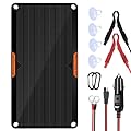 OYMSAE 10W 12V Solar Panel Car Battery Charger Portable Waterproof Power Trickle Battery Charger & Maintainer for Car Boat Automotive RV with Cigarette Lighter Plug & Alligator Clip
