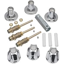 DANCO Bathtub and Shower 3-Handle Remodel/Rebuild Trim Kit for Price Pfister Verve Faucets | Knob Handle Replacement | Chrome 39619