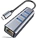 Produktbild USB C auf Ethernet Adapter,ABLEWE Aluminium 4 in 1 USB C zu RJ45 1000Mbps Ethernet LAN Netzwerkadapter Kompatibel mit iPad Pro, MacBook Pro/Air, Surface Book usw.