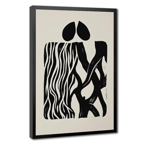 Mnyuein poster silhouette de couple 7 sur toile cadre noir luxe