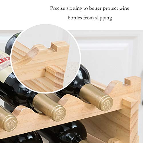 Soporte para botellas de vino de madera apilable miniatura 4