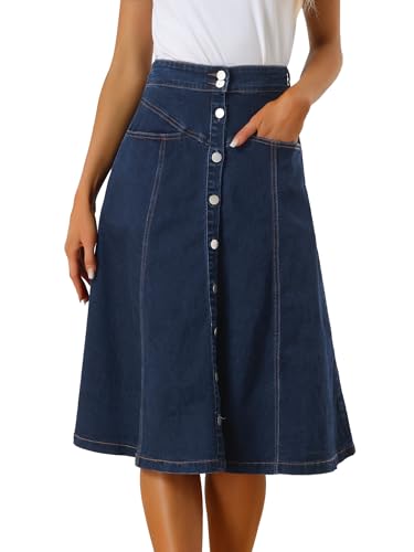 Image of Allegra K Womens' Western Midi Denim Skirt