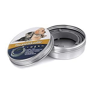 Qpets® Flea and Tick Collar – 8 Month Protection Adjustable Waterproof Collar for Dog Puppy Kitten Cats, Natural & Safe Efficiently Repell Locust Lice of Pets (for Dog and Cat) (Grey)