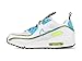 Nike Air Max 90 Kids GS Fashion Shoes (White/Blue Fury-Black-Volt, Numeric_4)