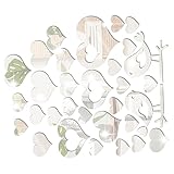 NUOBESTY 1 セット愛 形ミラーウォールデコレーションステッカー 簡 に貼れる