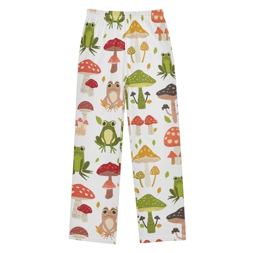 ZZXXB Frog Colorful Mushroom Boys Long Pants Soft Trousers Elastic Waist Kids Lounge Bottoms with Pockets S-XL