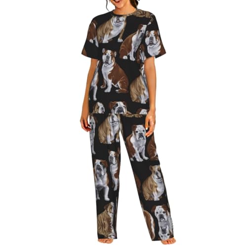 Pyjama femme bouledogue anglais pour vos soirées cocooning et matins détendus
