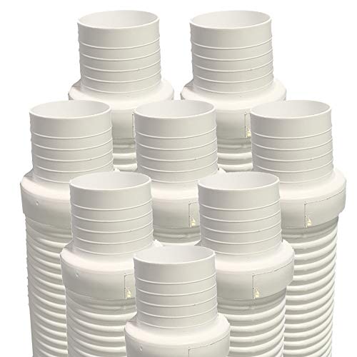 Puri Tech 8 Pack Universal Swimming Pool Cleaner Suction Hose 48 Inches Long White Color for Kreepy Krauly, Baracuda G3/G4, Navigator, & More