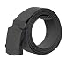 Canvas Military Style Belt with Black Buckle - Black