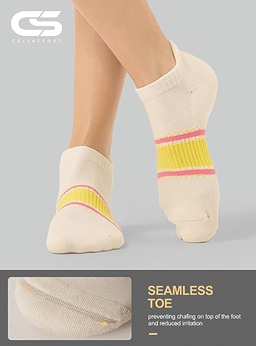 Image of CS CELERSPORT 6 Pairs Ankle Athletic Running Socks Low Cut Sports Tab Socks for Men and Women