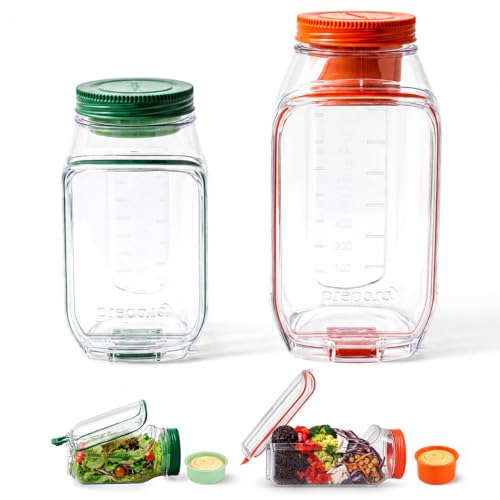 Image of Prepara Salad Pod & Harvest Pod Set | BPA-Free, Ideal for Salads & Grains, Holds 4.5 & 6 Cups, Includes 2.5 oz & 5.3 oz Dressing Capsule, Mess-Free & Leakproof