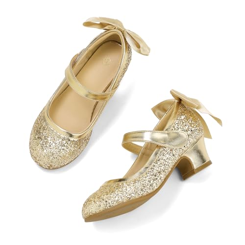 Image of K KomForme Girls Dress Shoes Toddler Glitter Mary Jane Heels