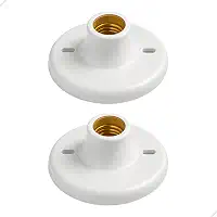 Plafon de Teto PVC com Soquete Porcelana E27 tipo Plafonier Branco para Lâmpada Bivolt (2)