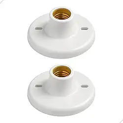 Plafon de Teto PVC com Soquete Porcelana E27 tipo Plafonier Branco para Lâmpada Bivolt (2)