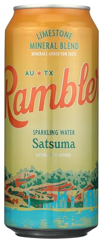 Image of AUTX RAMBLER Sparkling Water, Texas Limestone Mineral Blend, Satsuma Flavor, 16-Ounce Tallboy Cans, 12-Pack
