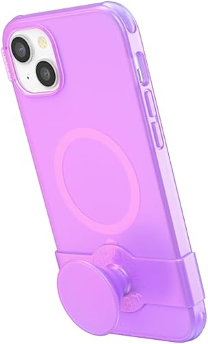Miniatura 3 de PopSockets Funda para iPhone 14 Plus con agarre y deslizamiento para teléfono compatible con MagSafe, compatible con carga inalámbrica, color rosa