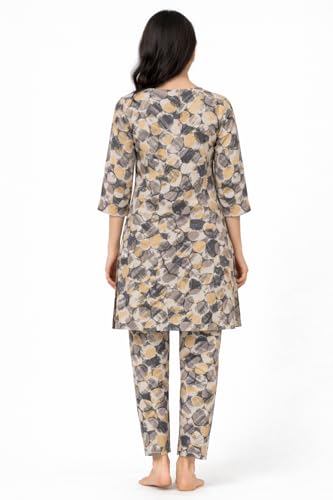 Image of Duchess Women's Pure Cotton Printed Long Length Night Suit Set
