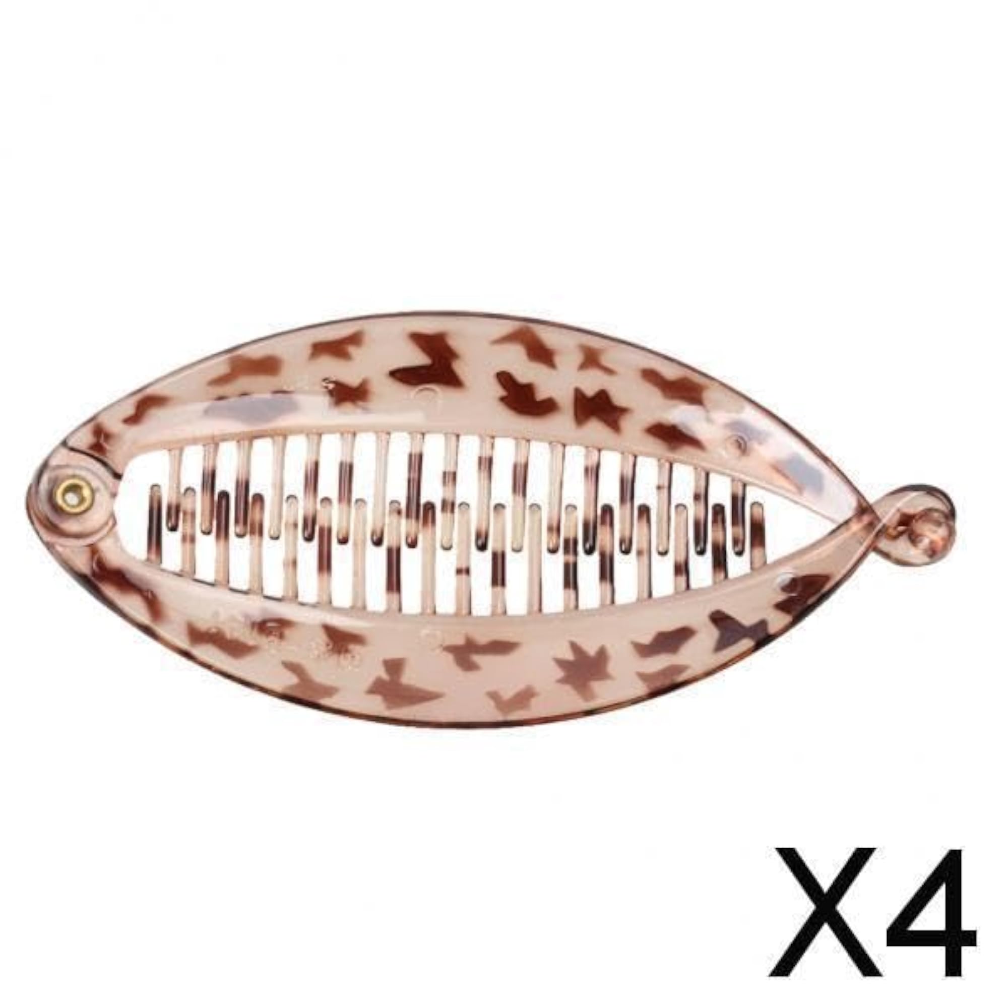 4pc Women's Gray Resin Hair Claw Tail Fish Clips