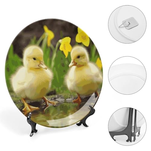 Plato decorativo de porcelana blanco de 7 pulg miniatura 4