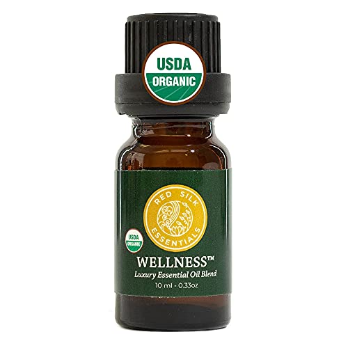 Organic Wellness Essential Oil Vitality Blend - 100% Pure USDA Certified Frankincense, Cypress, Cedarwood, Clary Sage, Orange - 10ml