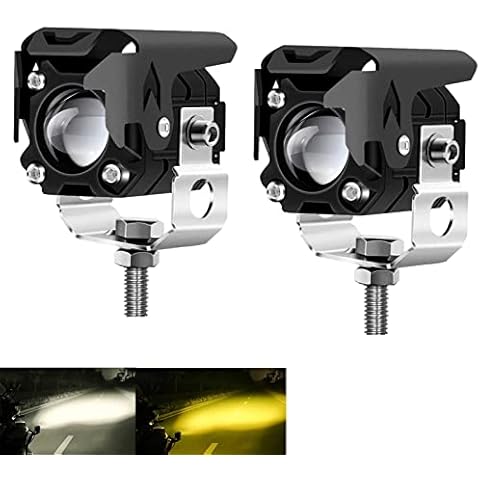 Kairiyard LED Pod Lights, LED off Road Lights 60W 6000lm Amber/Yellow White Dual Color Driving Fog Auxiliary Work Lights Pod for Motorcycle Truck SUV ATV E-Bike Tractor, 2 Packs Cover