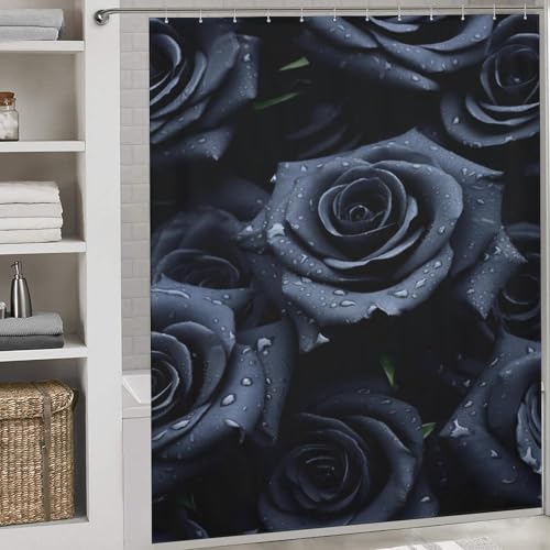 Rideau de douche rose en polyester lavable et imperméable de 183x183 cm