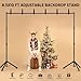 3-in-1 Backdrop Stand Kit 10x8.5 ft for Photography Studio, T-Shape Backdrop Stand for Wedding Parties, Background Stand for Photo Video Studio with Carring Bag, 6 Clamps, 2 Sandbags