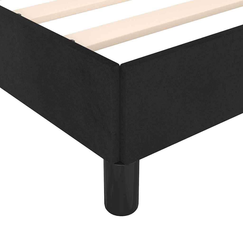 vidaXL Bettgestell mit Kopfteil, Bettrahmen mit Lattenrost, Bett Polsterbett mit Stützbeinen, Schlafzimmerbett Einzelbett, Schwarz 90x200cm Samt