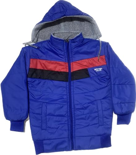Image of Regular Fit Nylon Simple Design Blend Full Sleeve Winter Jacket for Boys