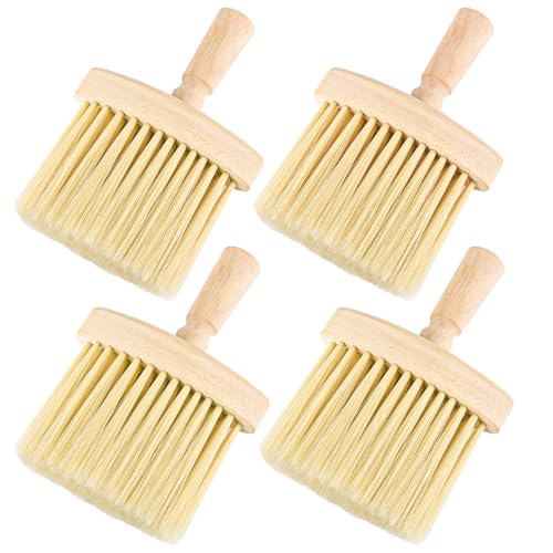 BOSMIOW 4pcs Wooden Window Groove Cleaning Brushs Soft Bristles Wood