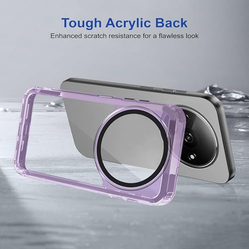 Image of Zapcase Back Case Cover for Poco C61 | Compatible for Poco C61 Back Cover | Case Cover with Camera Protection | (TPU + PC | Translucent Purple)