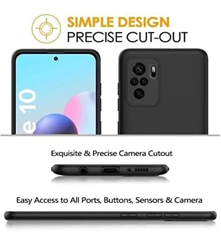 Image of Mobile Back Cover Case for Redmi Note 10 (Silicone Case|CameraProtection|Black SC1510)