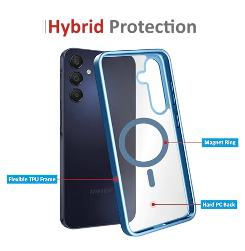 Image of Case for Samsung Galaxy S25 Plus with Mag-Safe, [Anti-Yellowing Technology] [Military Grade Drop Protection] Shockproof Slim Hybrid Phone Case for Samsung Galaxy S25 Plus 5G - Indigo Blue