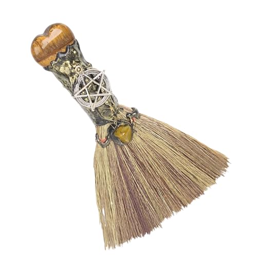 Vassoura de bruxa de Halloween, cabo de vassoura de cura natural, acessório de limpeza para defumado, decoração de Halloween para casa, casa de banho, cozinha, sala de estar, restaurante