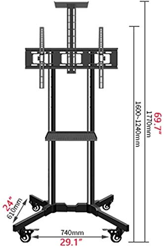Soporte móvil para TV con ruedas y estantes ajustables miniatura 5