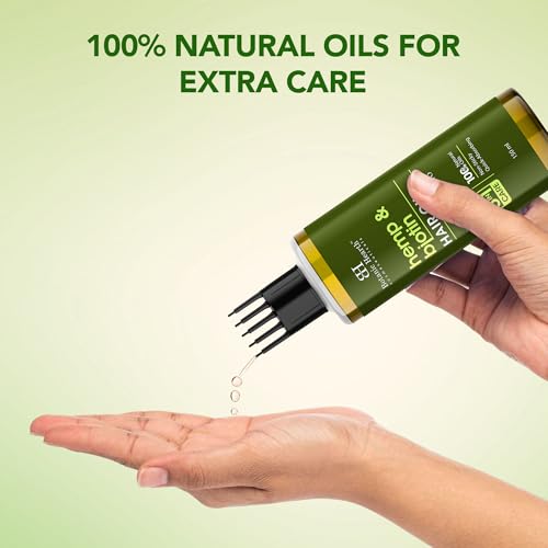 Image of Botanic Hearth Hemp & Biotin Hair Oil for Hair Growth & Strength with Saw Palmetto - 150ml, Non-Sticky & Fast-Absorbing - 100% Natural Oils for Healthy Scalp & Hair - with Hair Oil Applicator