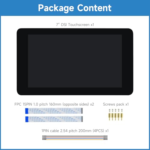 Image of KLAYERS LUCKFOX DSI Display for Pi 5 /4B /CM4 /CM3 Support 3D Printing, Capacitive Touch 800x480, Toughened Glass LCD Panel for Raspberry Pi 5