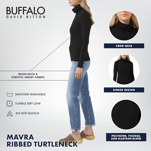 Image of Buffalo David Bitton Women's Mavra Ls Ribbed Turtleneck