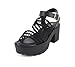 Soda ACCOUNT ~ Women Open Toe Two Bands Lug sole Fashion Heel Sandals with Adjustable Ankle Strap (Black/Braid, us_footwear_size_system, adult, women, medium, numeric_8_point_5)