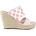 Allegra K Women's Platform Polka Dots Heel Espadrille Light Pink Wedge Sandals 7 M US