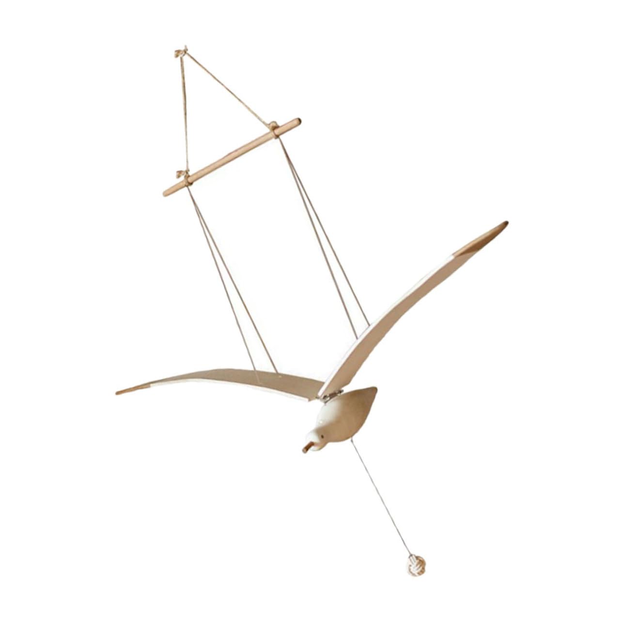 Ornement suspendu oiseau en bois et corde pour une deco murale douce