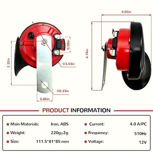 Image of 110DB Super Loud Car Horn, Universal 12V
