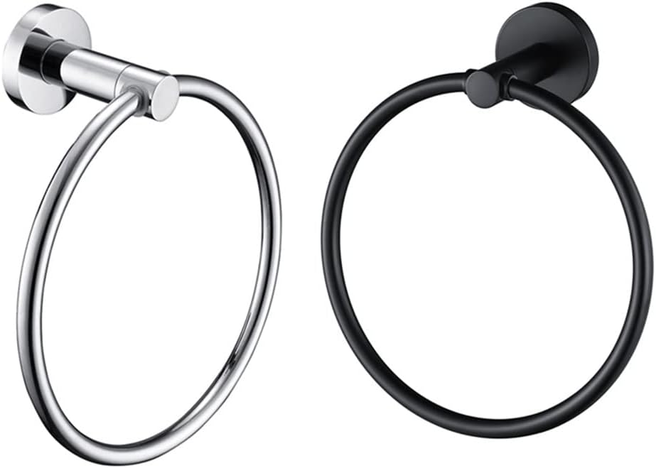 LSLYTQ Brass Bathroom Towel Storage Ring, Bathroom Accessories, Bathroom Towel Holder, Wall-Mounted Round Towel Rack
