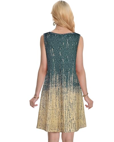 Image of Summer Dresses for Women Beach Boho Sleeveless Vintage Floral Flowy Pocket Tshirt Tank Sundresses 2026