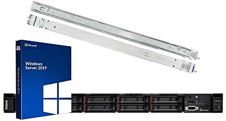 Lenovo ThinkSystem SR630 Rack Server Bundle with Rail Kit and Windows Server 2019, 2 x Intel Xeon Silver 4110 8-Core 2.10GHz, 128GB DDR4, 8TB SSD, RAID
