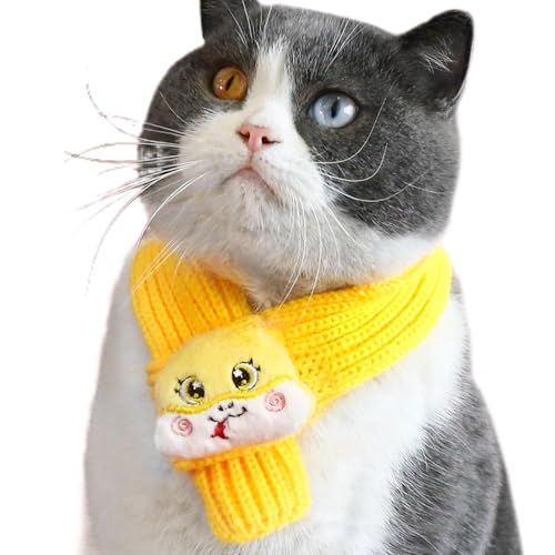 猫、子犬用ニットスカーフ冬ネックウォーマースカーフ,暖かいバンダナ冬休みのペット アクセサリー - 猫のスカーフ犬用ニットスカーフ、暖かくてかわいいニットペット首輪、子犬と子猫用の冬用猫ネックウォーマー