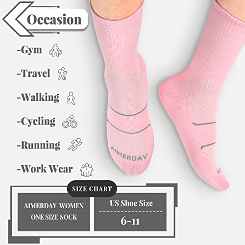Aimerday Performance Crew Socks For Women Arch Compression Athletic Women's Running Socks Breathable Sports Quarter Socks #TOP5