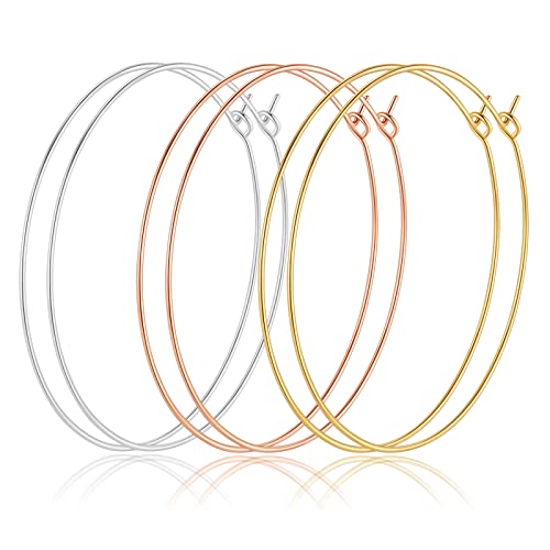 Multipack Dainty Large Thin Gold Hoop Earrings for Women Hypoallergenic Earrings Lightweight 30mm 50mm 60mm 70mm Gold/Silver/Rose Gold Hoop Earrings